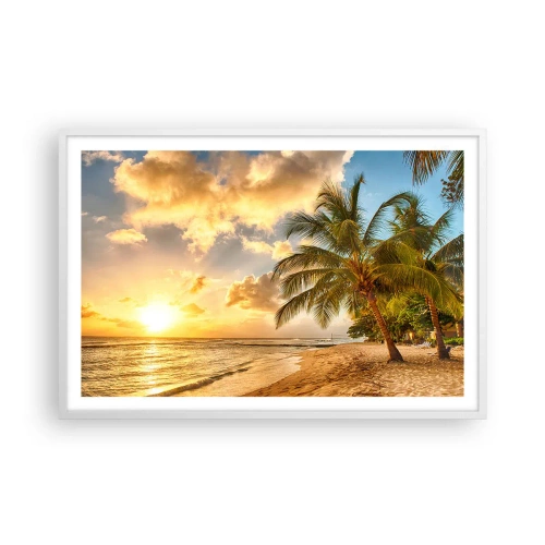 Affisch i vit ram - Evig sommar, alltid semester - 91x61 cm