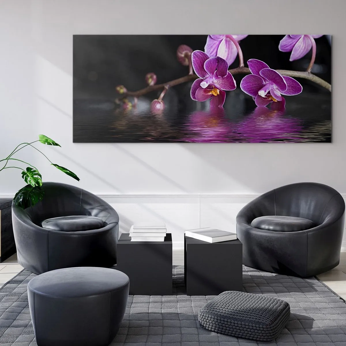 Glastavla - Bild på glas - Lila skönhet - 140x50 cm