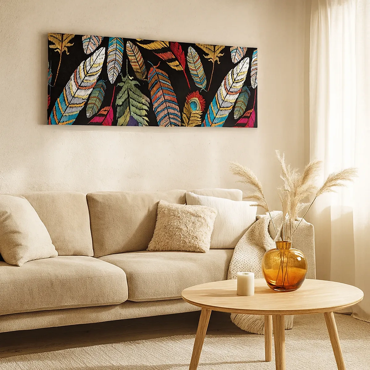 Canvastavla - Bild på duk - Fågelkarneval - 30x30 cm