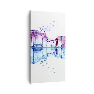 Canvastavla - Bild på duk - Regnmusik - 65x120 cm