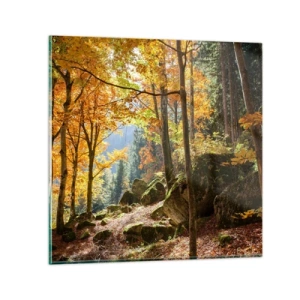 Glastavla - Bild på glas - Dags att vila - 30x30 cm