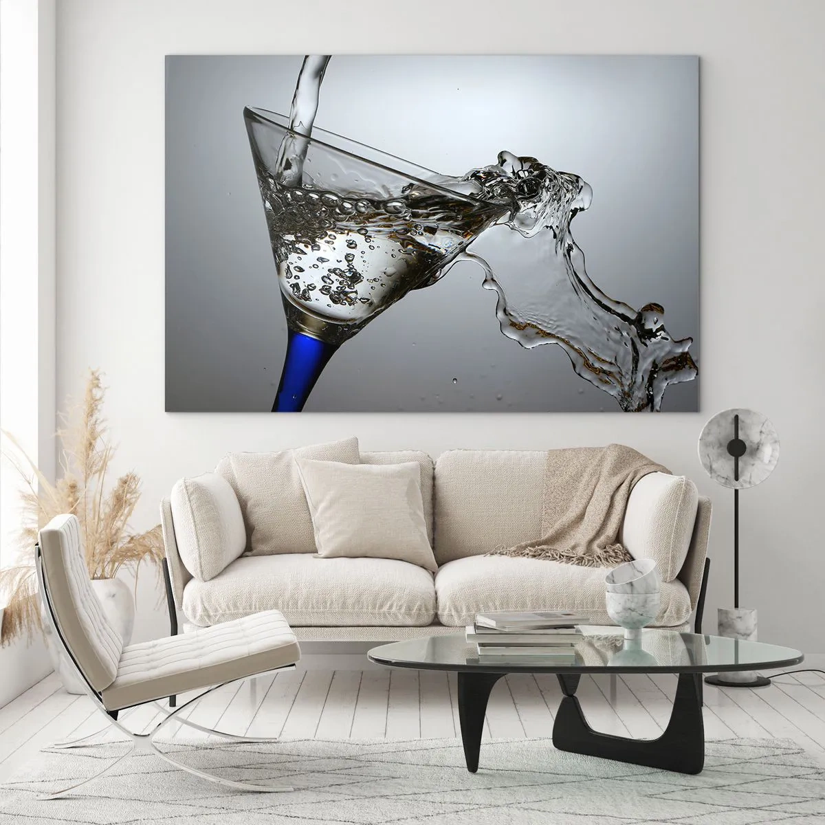 Glastavla - Bild på glas - Kristallklart vatten i kristallglas - 100x70 cm