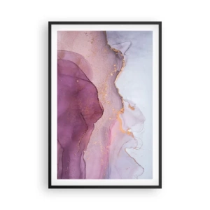 Affisch i svart ram - Lila och violett vågor - 61x91 cm