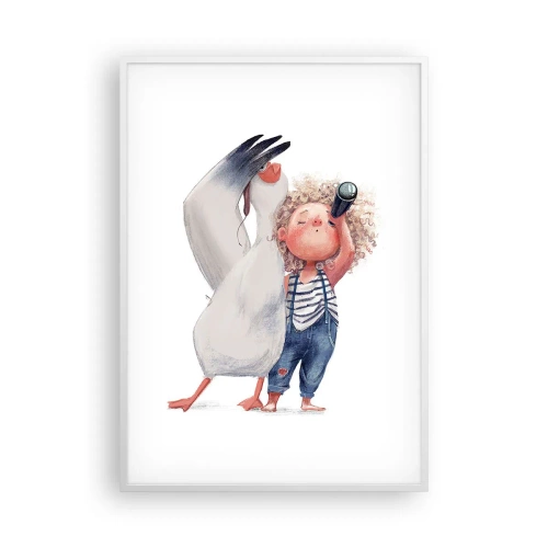 Affisch i vit ram - Stora resans plan - 70x100 cm