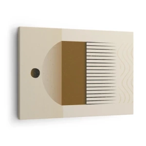 Canvastavla - Bild på duk - Abstrakt geometrisk komposition i beige och bruna toner - 70x50cm - Olika tillstånd - Modern väggdekoration för vardagsrum och sovrum ARTTOR
