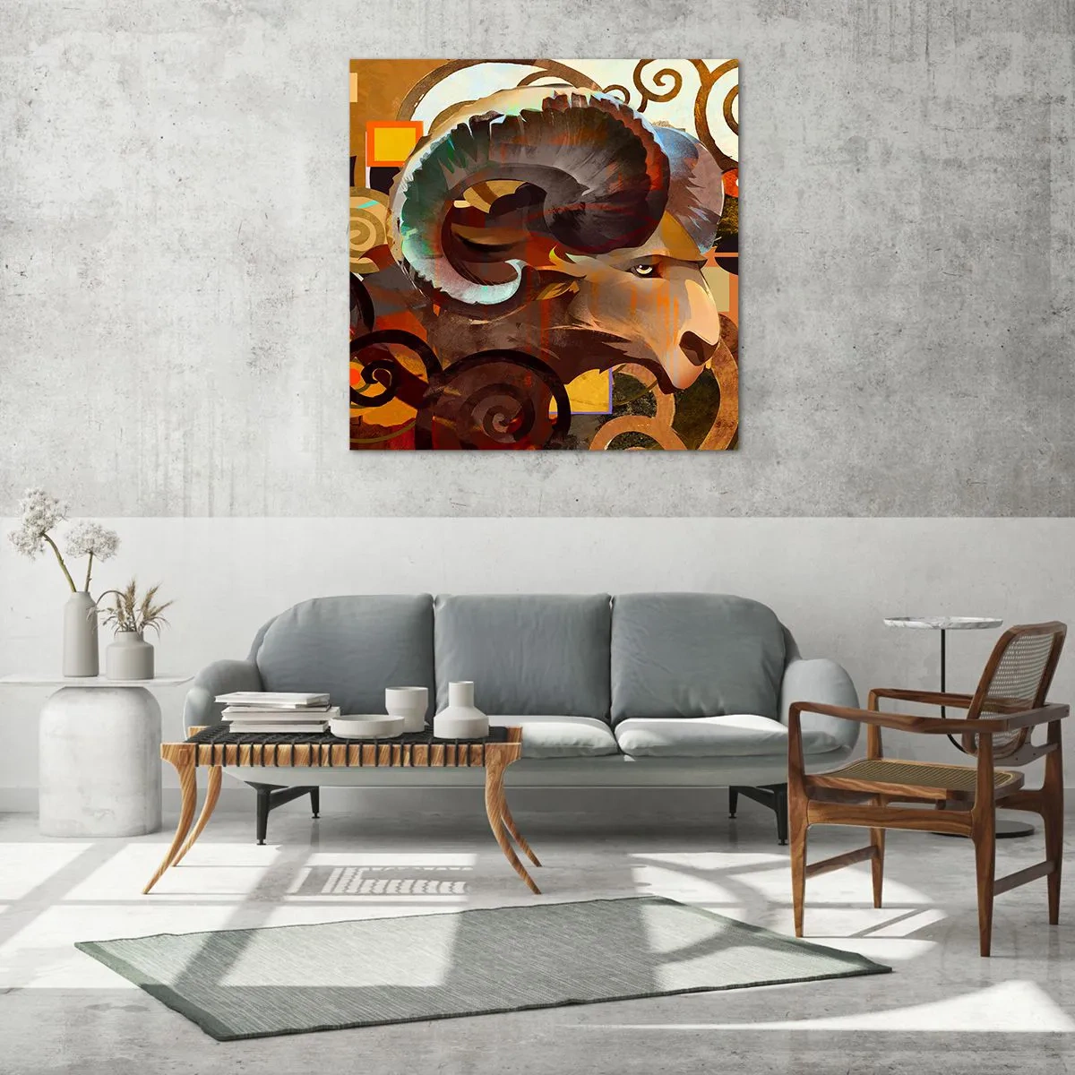 Glastavla - Bild på glas - Magi - religion - ritualer - 40x40 cm