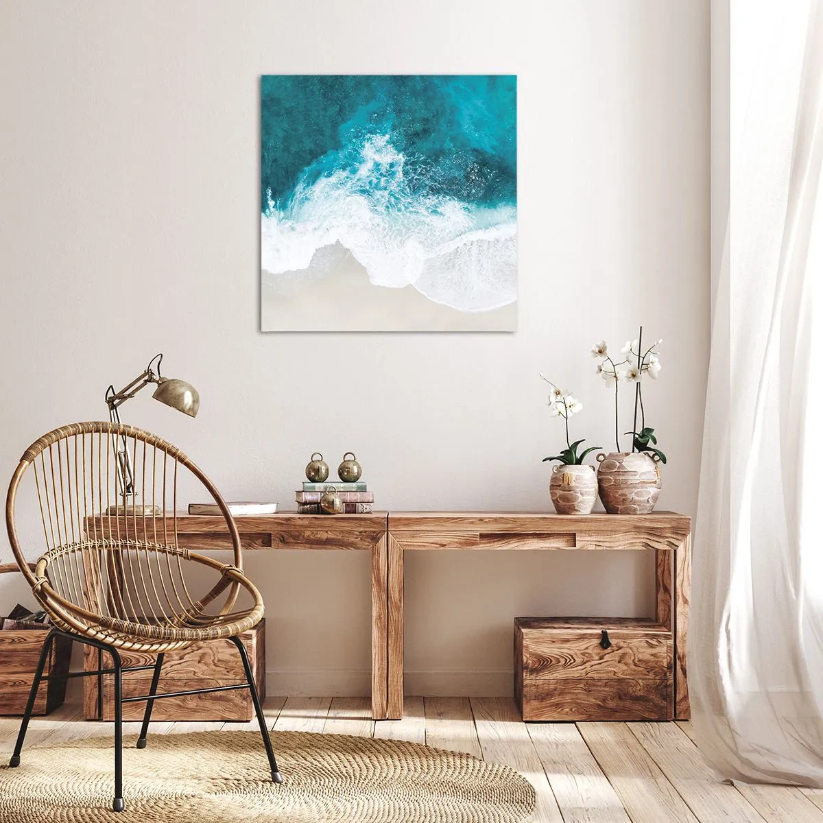 Canvastavla - Bild på duk - Naturlig smekning - 70x70 cm