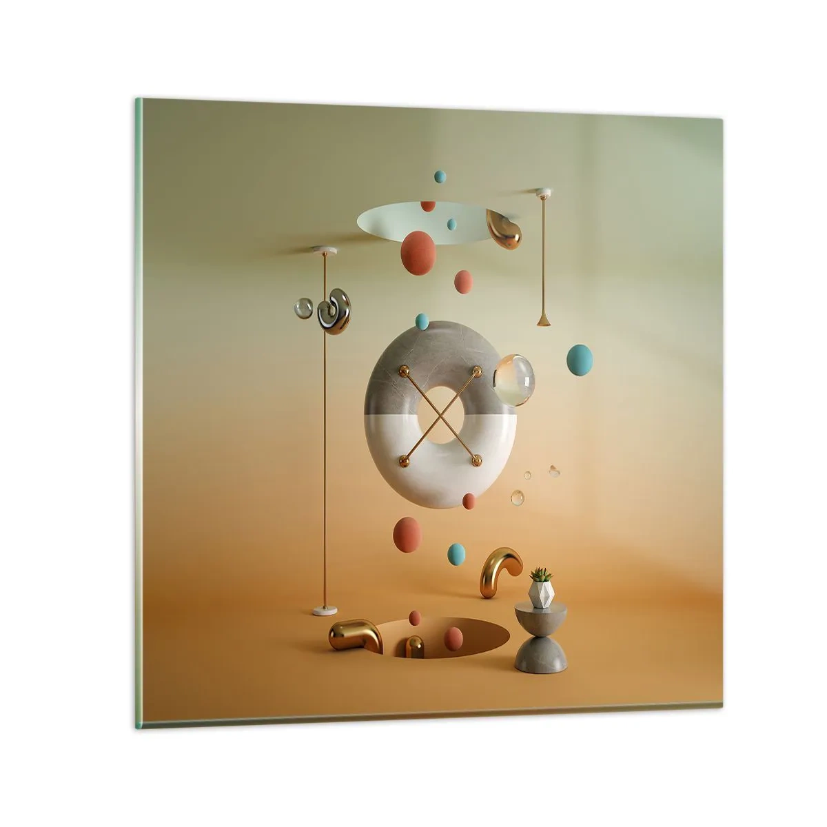 Glastavla - Bild på glas - Vad som helst kan hända - 70x70 cm