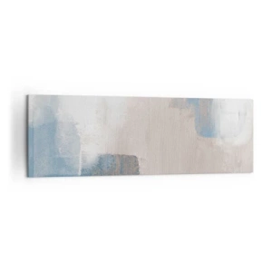 Canvastavla - Bild på duk - Rosa abstraktion bakom en blå slöja - 160x50 cm