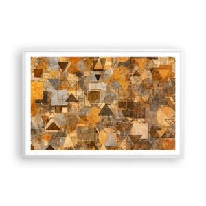 Affisch i vit ram - Värld infattad i form - 91x61 cm