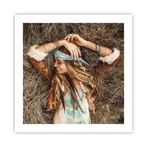 Affisch - På väg till kärlekens sommar - 50x50 cm