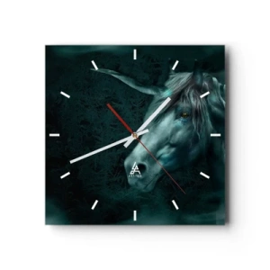 Väggklocka - Klocka på glas - I sagoskogen - 40x40 cm