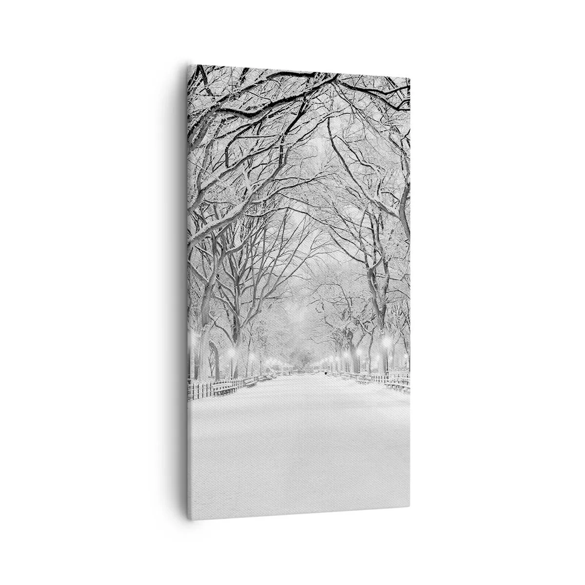 Canvastavla - Bild på duk - De fyra årstiderna - vinter - 55x100 cm