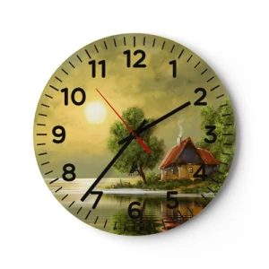 Väggklocka - Klocka på glas - Vackert som från en bild - 40x40 cm