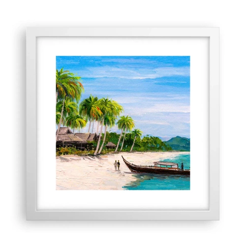 Affisch i vit ram - En exotisk dröm - 30x30 cm