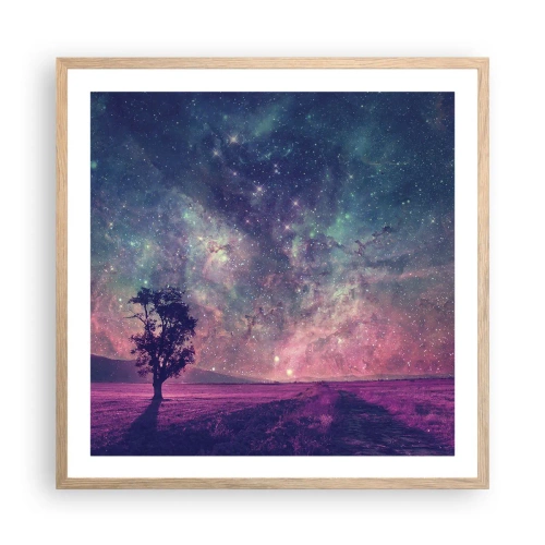Affisch i ram av ljusek - Under magisk himmel - 60x60 cm