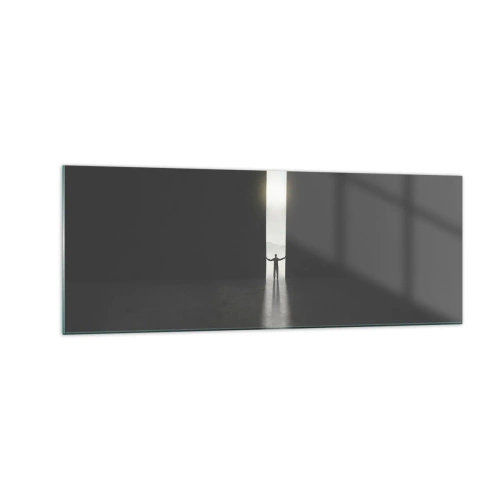 Glastavla - Bild på glas - Ett steg mot den ljusa framtiden - 140x50 cm