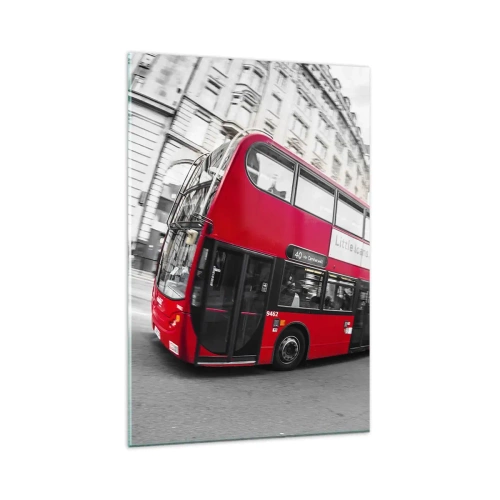 Glastavla - Bild på glas - Londo traditionellt - by bus - 80x120 cm