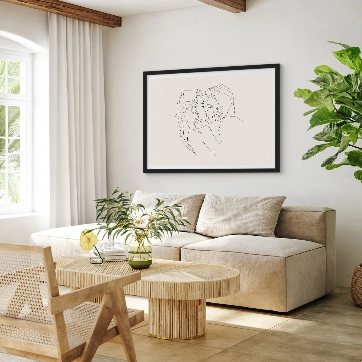 Affisch i svart ram - I kärlekens famn - 100x70 cm