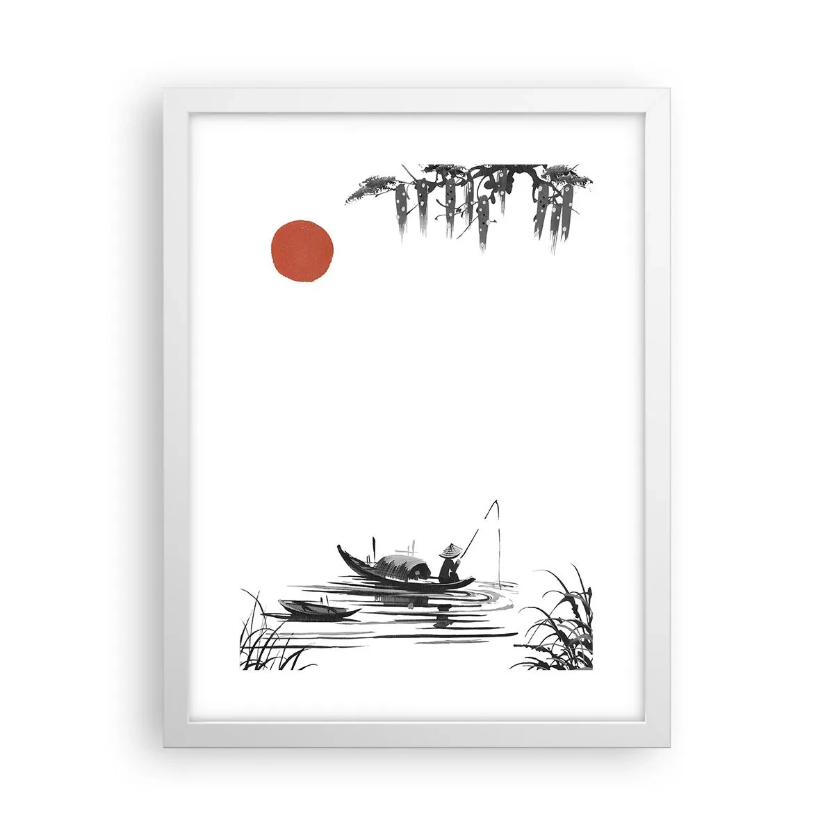 Affisch i vit ram - Asiatisk eftermiddag - 30x40 cm