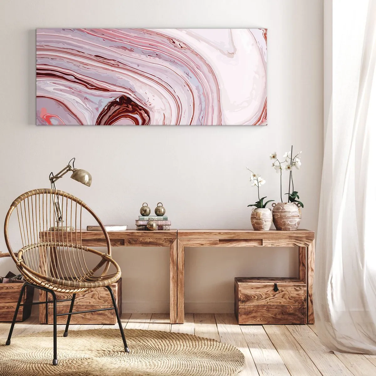 Canvastavla - Bild på duk - Rakt fram, sedan neråt åt höger - 140x50 cm