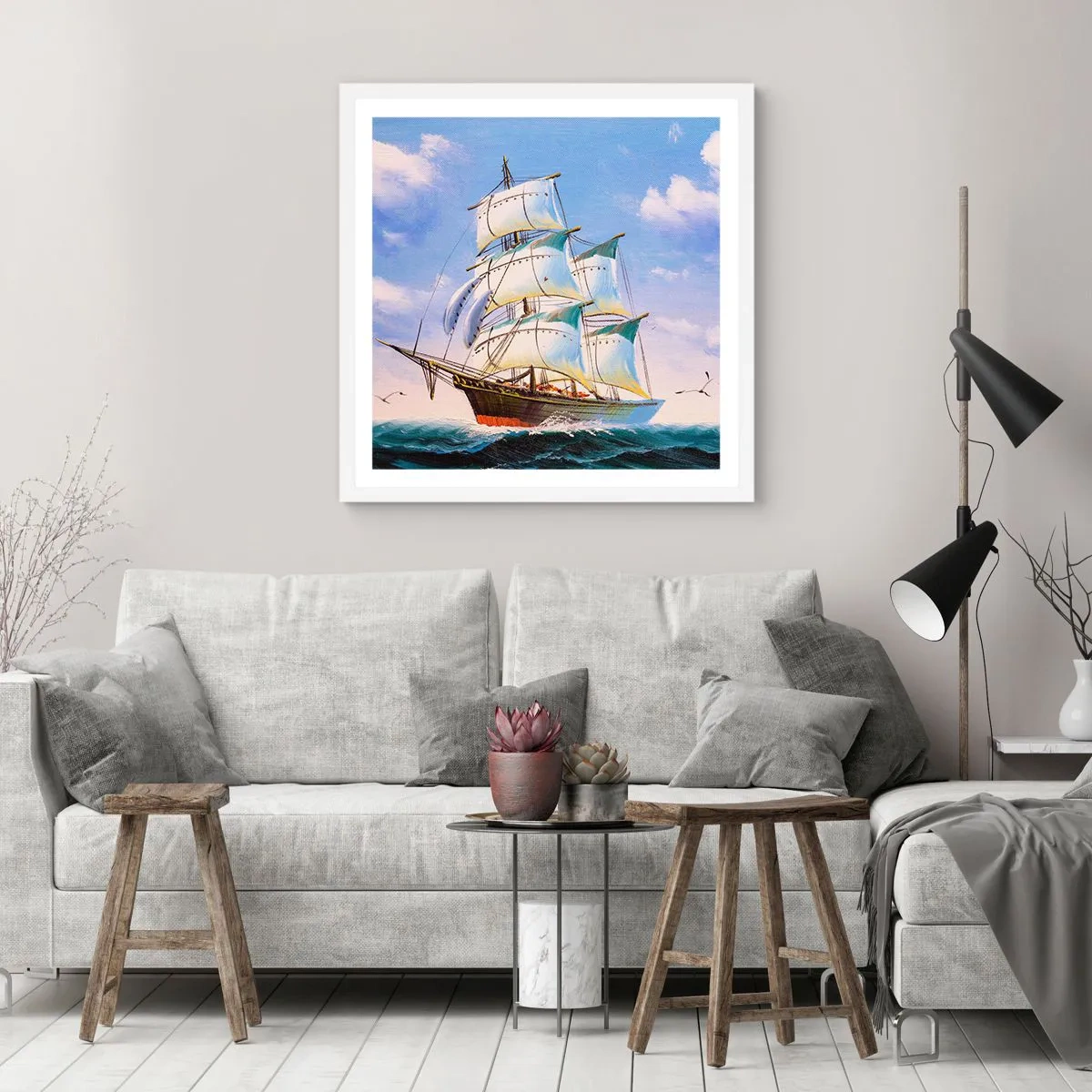 Affisch i vit ram - Stolt med vinden - 60x60 cm