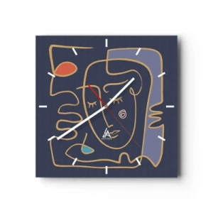 Väggklocka - Klocka på glas - I drömmarnas värld - 40x40 cm