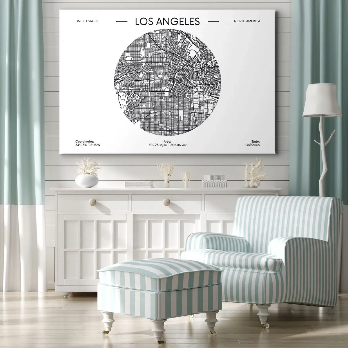 Canvastavla - Bild på duk - Los Angeles anatomi - 70x50 cm