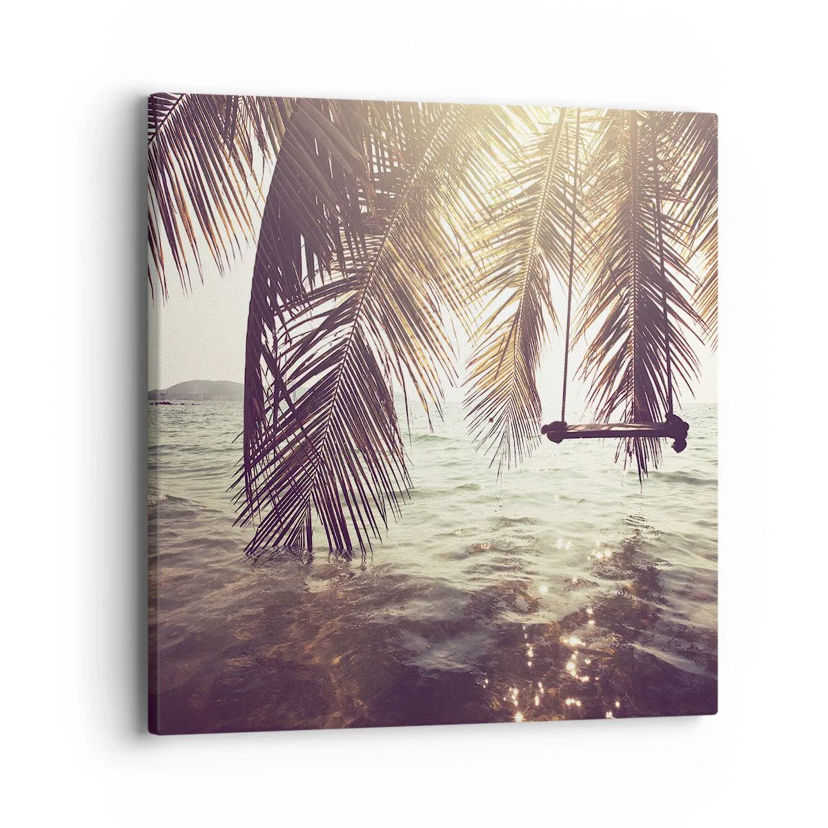 Canvastavla - Bild på duk - Gunga i molnen hur mycket du vill - 40x40 cm