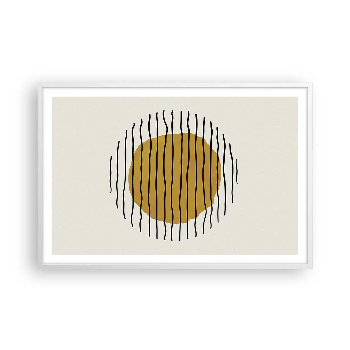 Affisch i vit ram - Abstraktion som darrar av glöd - 91x61 cm