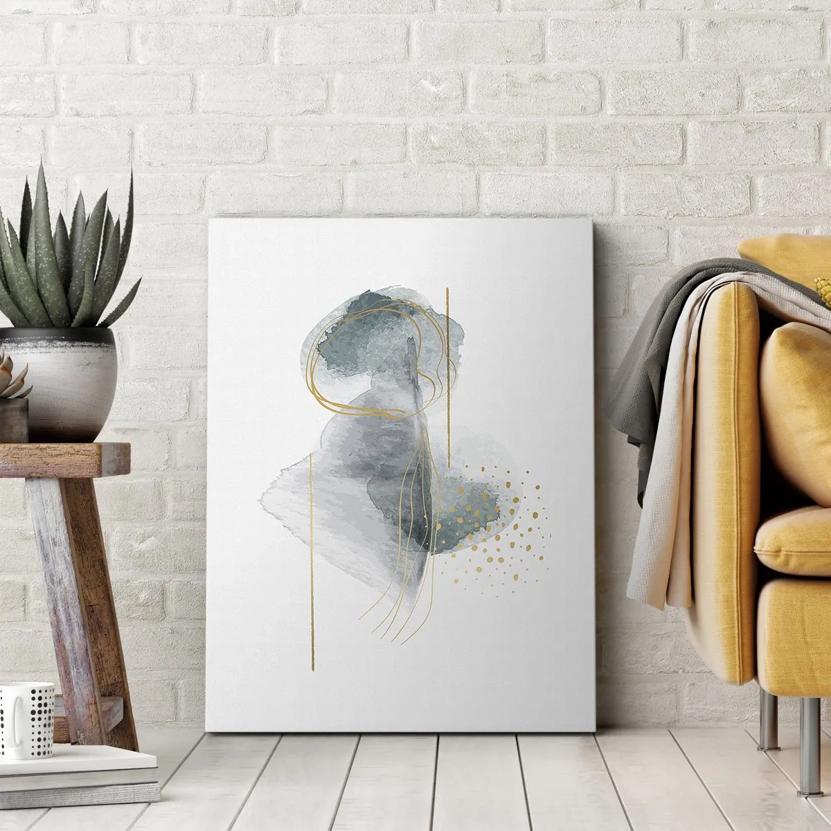 Canvastavla - Bild på duk - Om gråhetens och guldets förhållanden - 50x70 cm