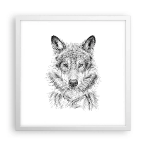 Affisch i vit ram - En född ledare - 40x40 cm