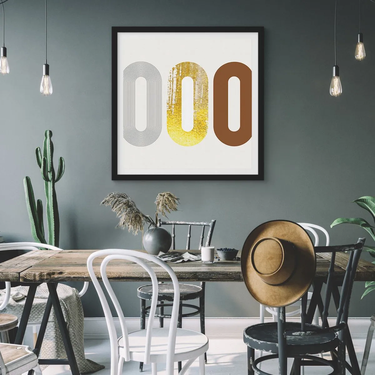 Affisch i svart ram - Ooo! - 50x50 cm