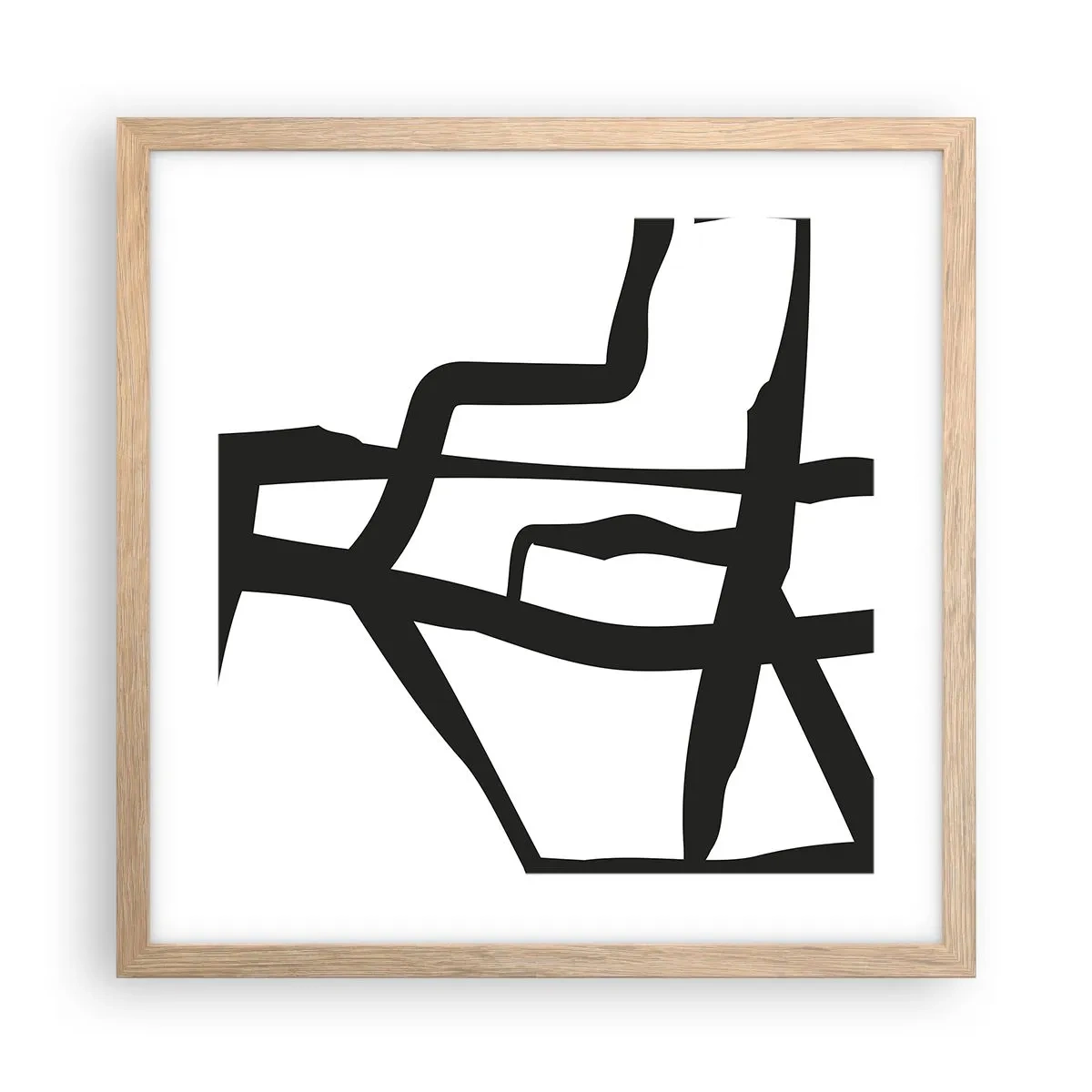 Affisch i ram av ljusek - Svartvit konstruktion - 40x40 cm