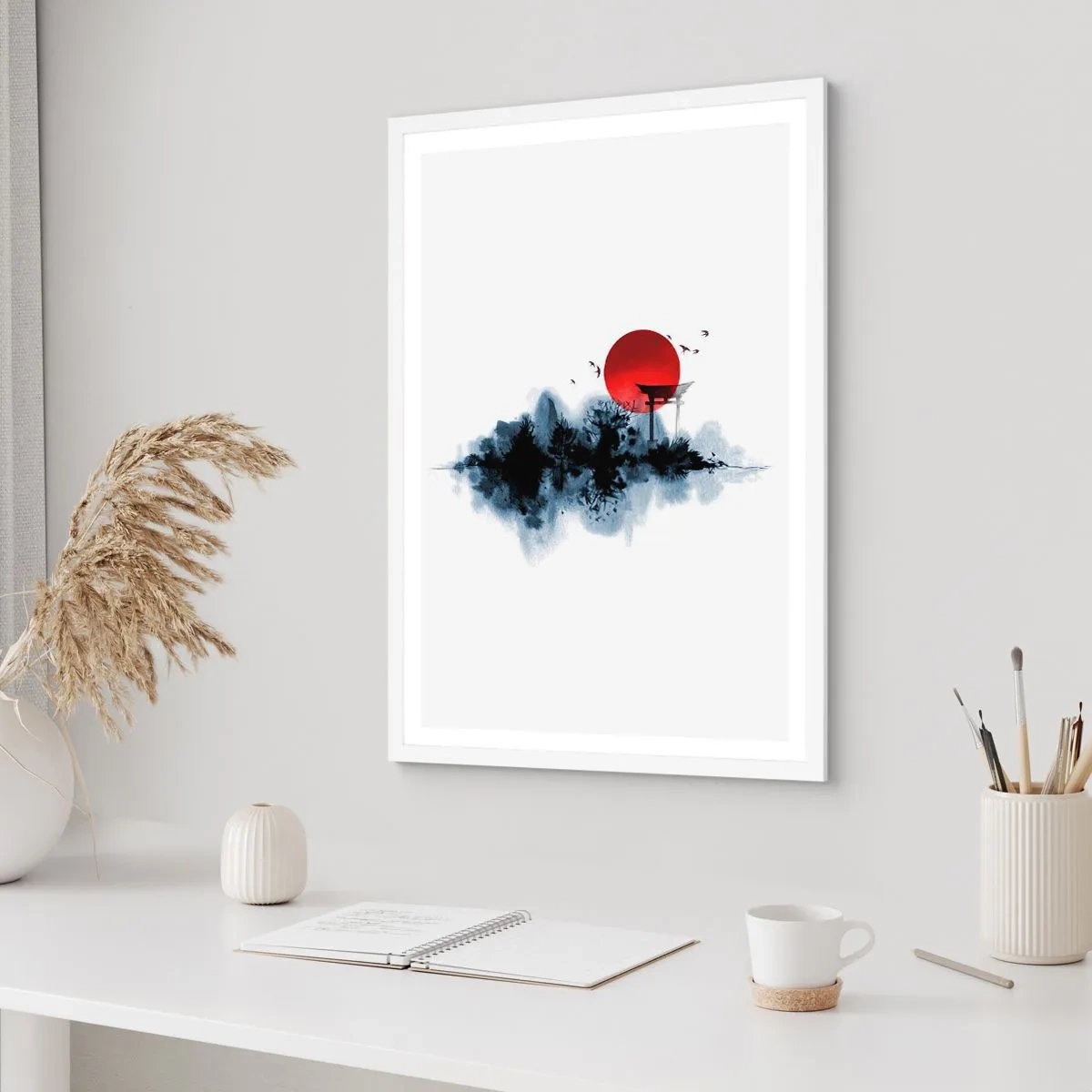 Affisch i vit ram - Japansk utsikt - 30x40 cm