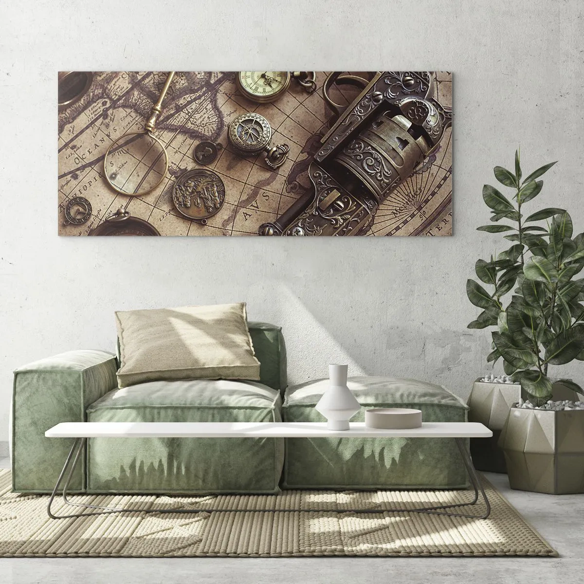 Glastavla - Bild på glas - Äventyret kallar - 120x50 cm