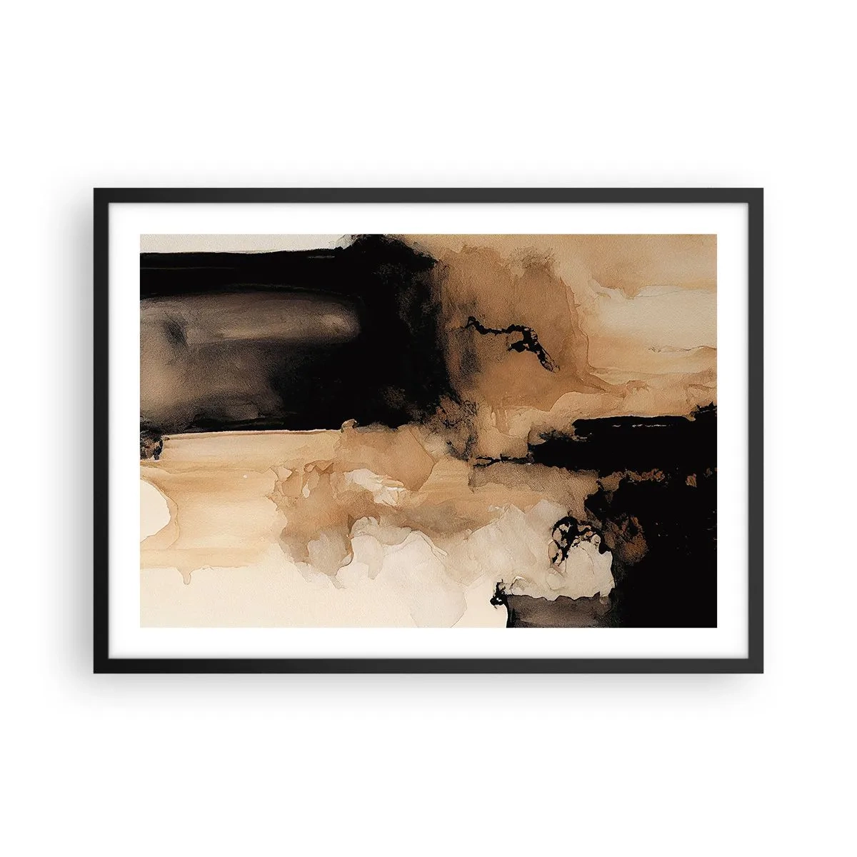 Affisch i svart ram - Intrigerande abstraktion - 70x50 cm
