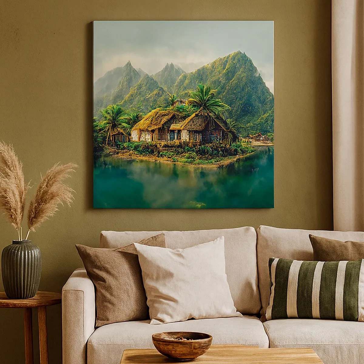 Canvastavla - Bild på duk - Tropiskt paradis - 30x30 cm