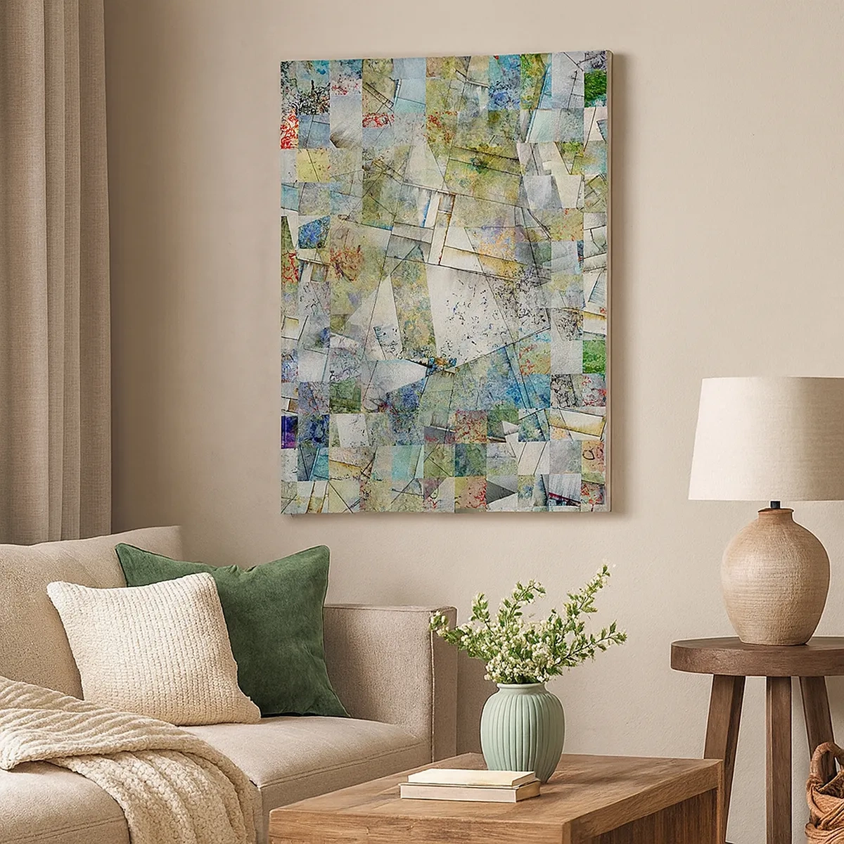 Canvastavla - Bild på duk - Geometrisk omblandning - 50x70 cm