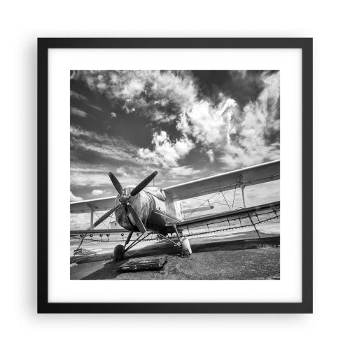 Affisch i svart ram - Jag kan inte vänta! - 40x40 cm