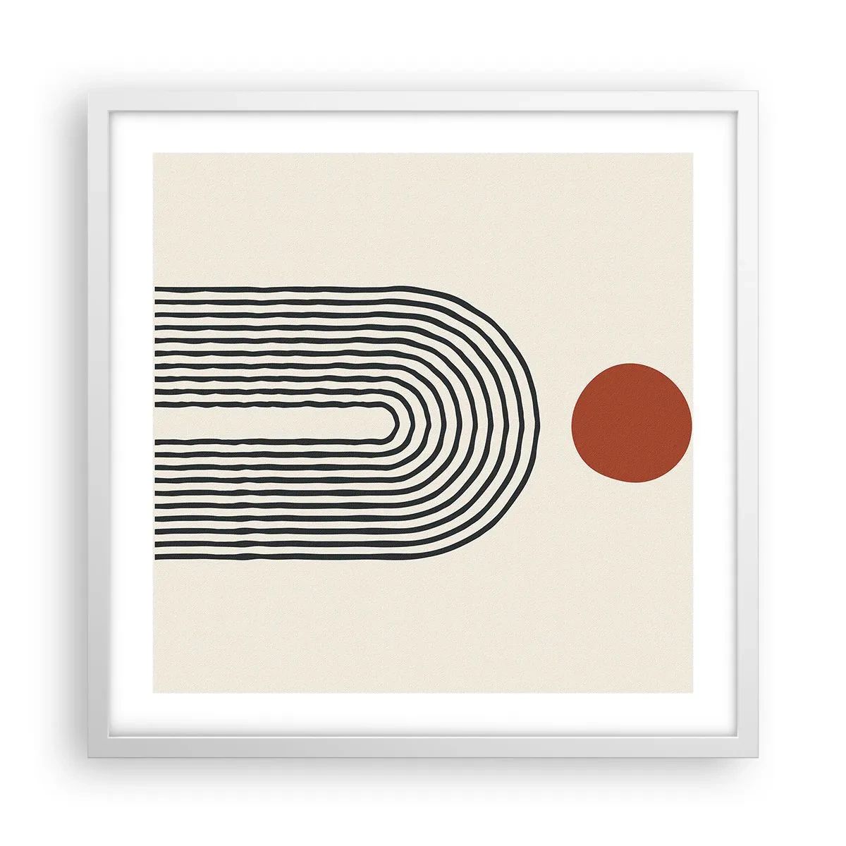 Affisch i vit ram - Formernas och färgernas magnetism - 50x50 cm