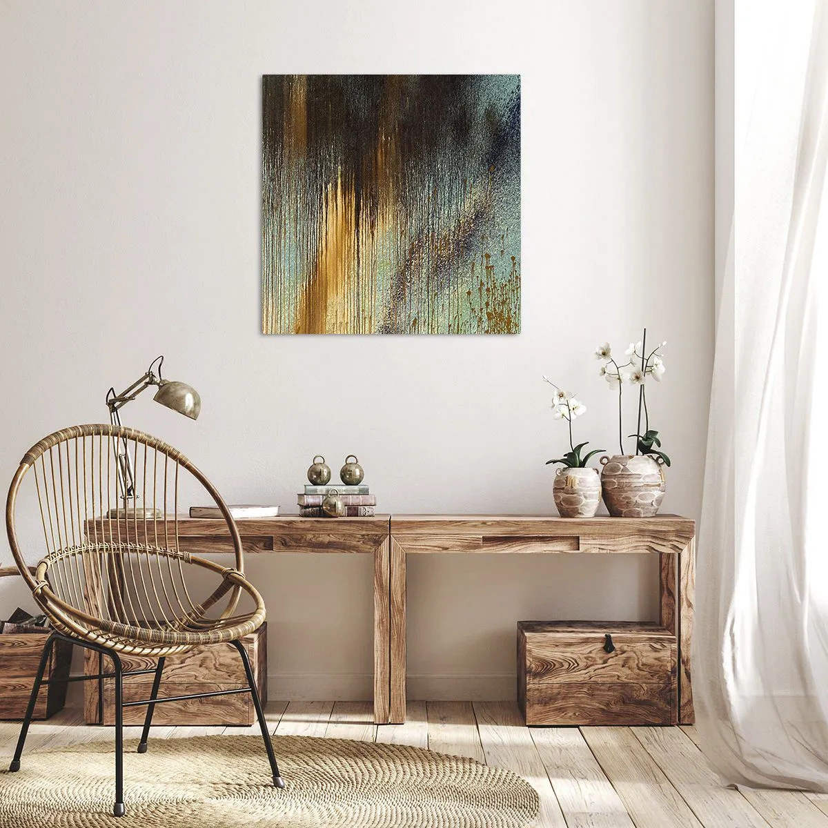 Canvastavla - Bild på duk - En oavsiktlig färgglad komposition - 30x30 cm