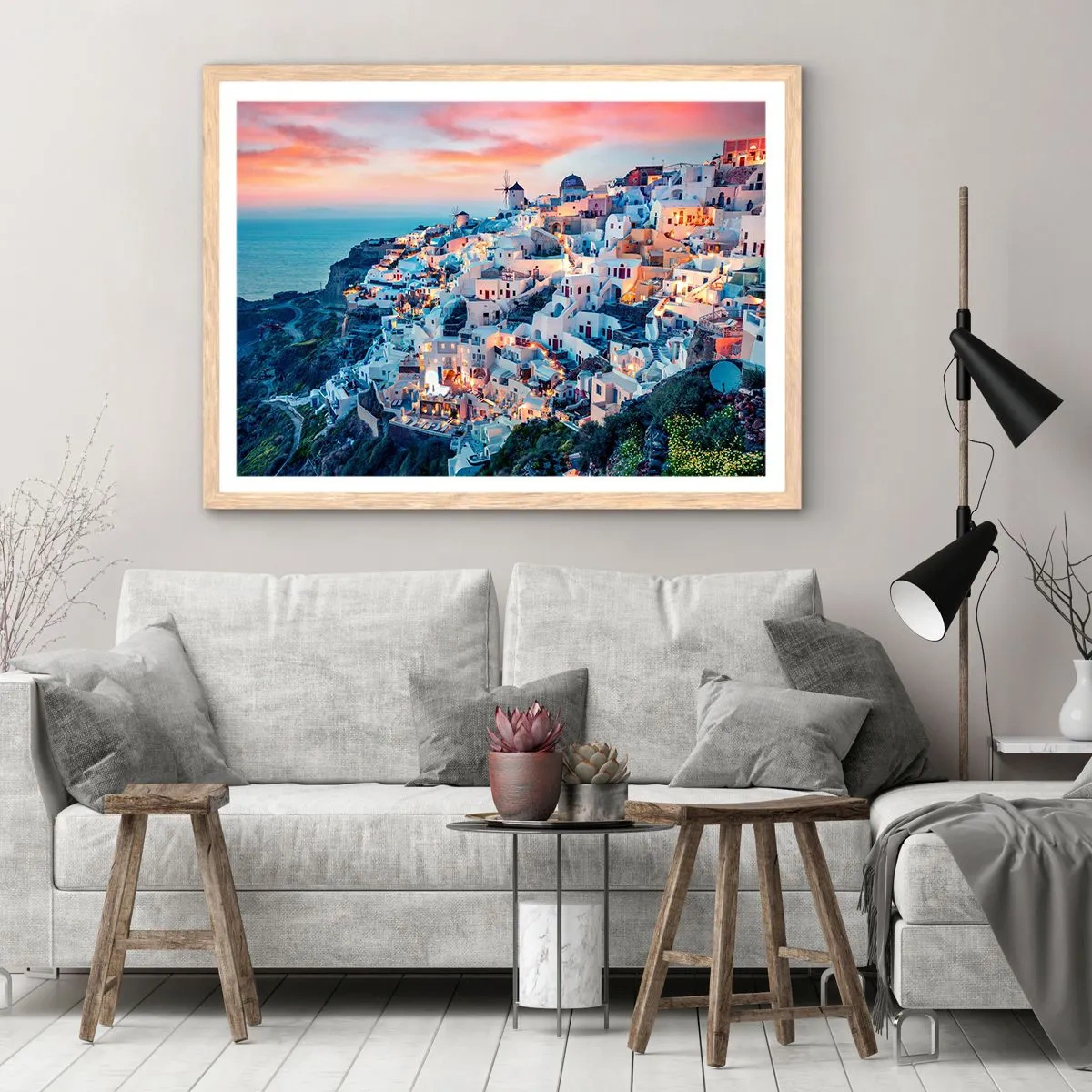 Affisch i ram av ljusek - Din stora grekiska semester - 91x61 cm