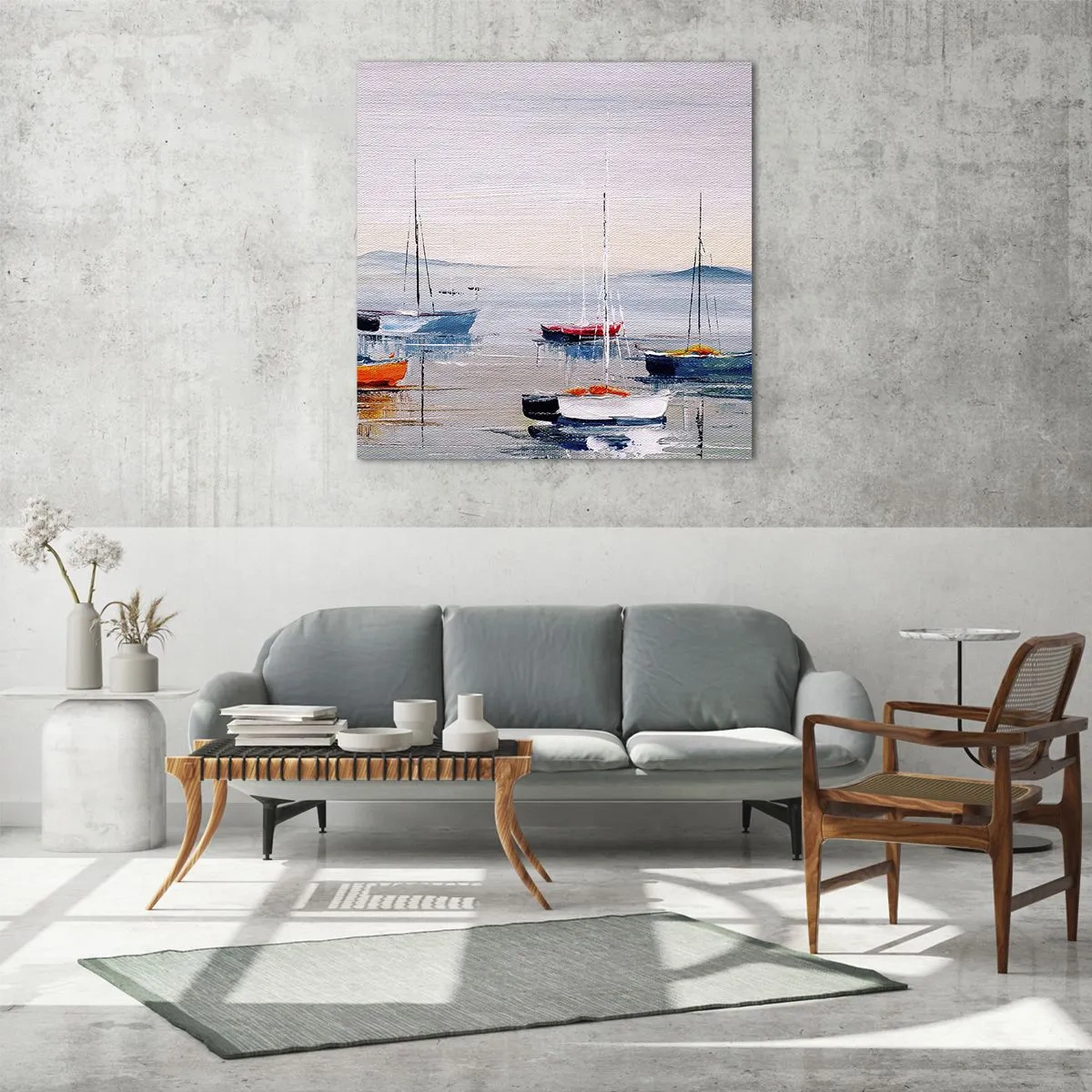 Glastavla - Bild på glas - En välförtjänt vila - 60x60 cm