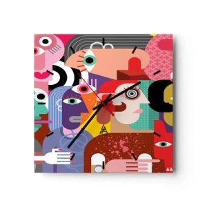 Väggklocka - Klocka på glas - Vi är från Picasso - 30x30 cm