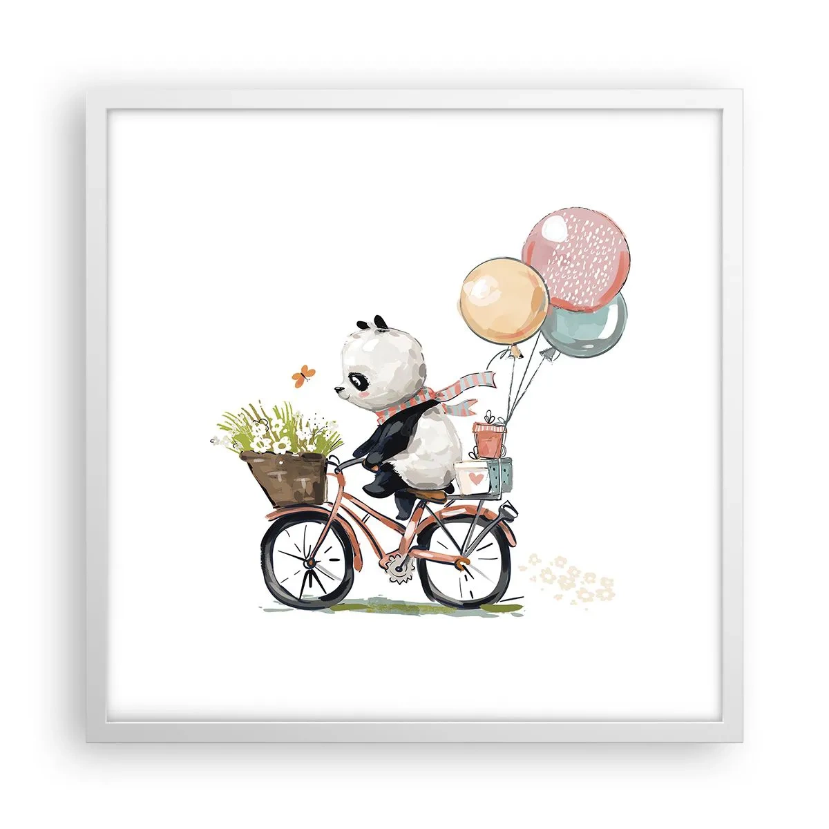 Affisch i vit ram - Lycklig dag - 50x50 cm