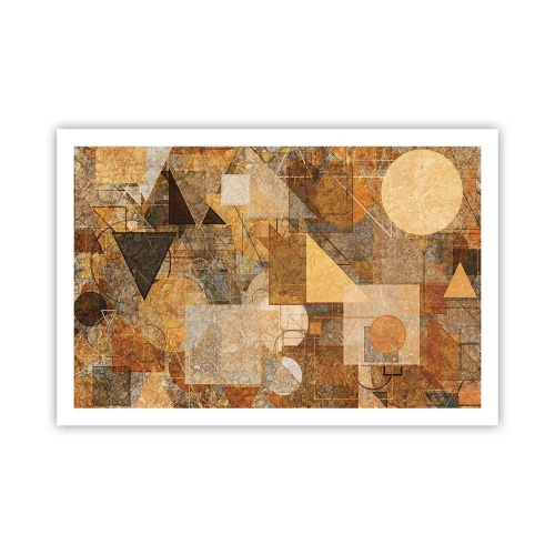 Affisch - Kubistisk studie i brun - 91x61 cm