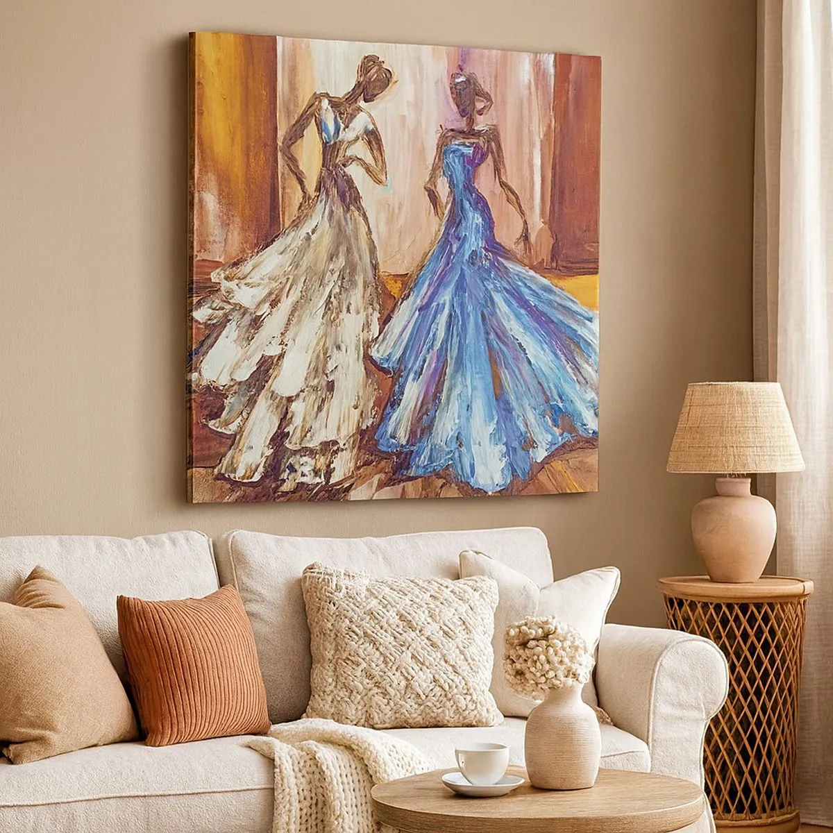 Canvastavla - Bild på duk - Prydlig duett - 30x30 cm