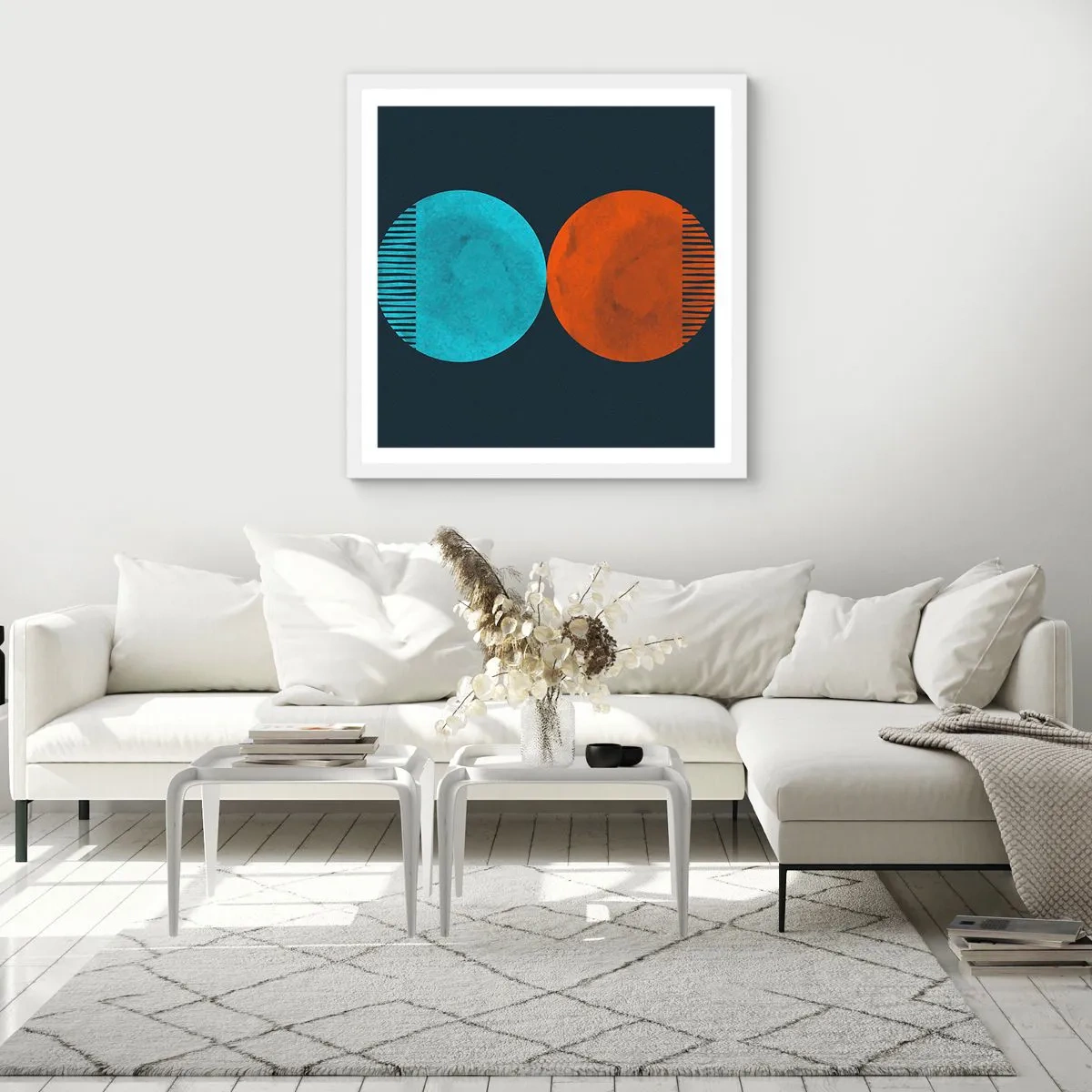 Affisch i vit ram - Endast geometri? - 60x60 cm