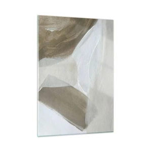 Glastavla - Bild på glas - Våg av vitt - 50x70 cm